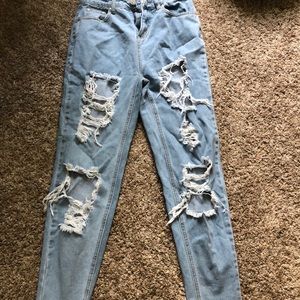 Ripped mom jeans